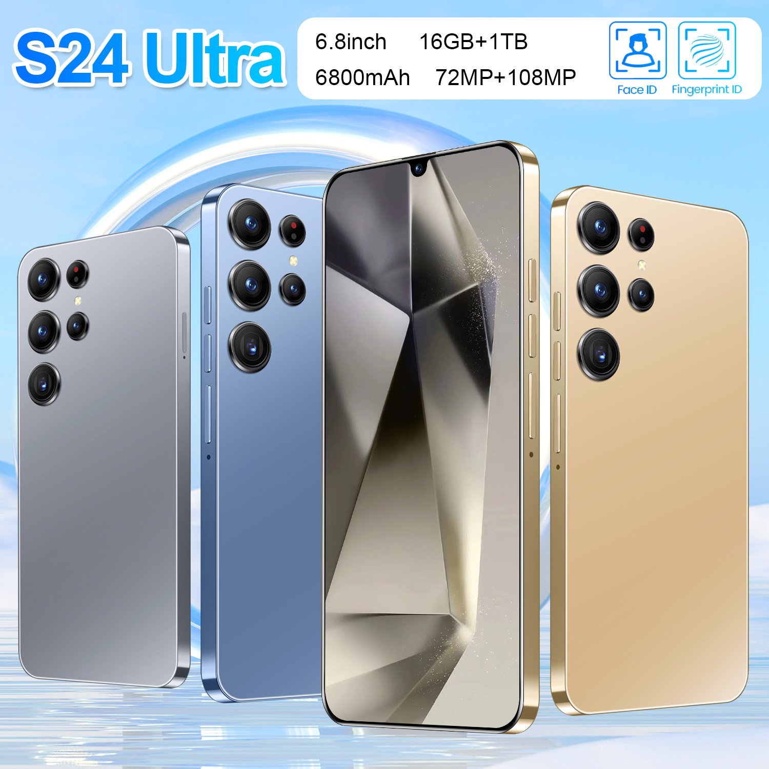 wholesale prices 5G Smartphone Cheap S24 Ultra 6.8 inch Big Screen 16GB+512GB Smartphone Android 13 For samsung galaxy s24 ultra