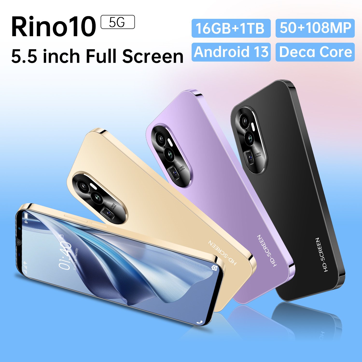 2024 Original Rino10 Simplicity 5G Smartphone Studio-Quality Video Recording Mobile Phones