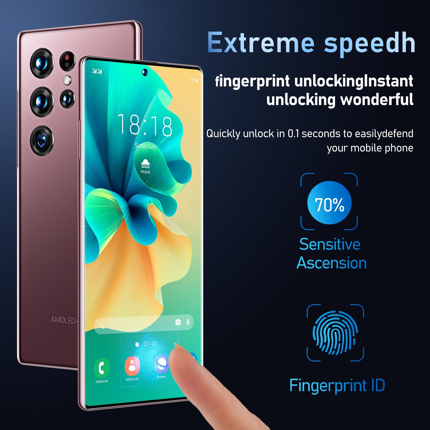 2023 New Mobile Phones 7.3 inch 16GB+1T 4G 5G Smartphones With Stylus 5 Cameras Face ID Unlocked Cellphones S22 Ultra