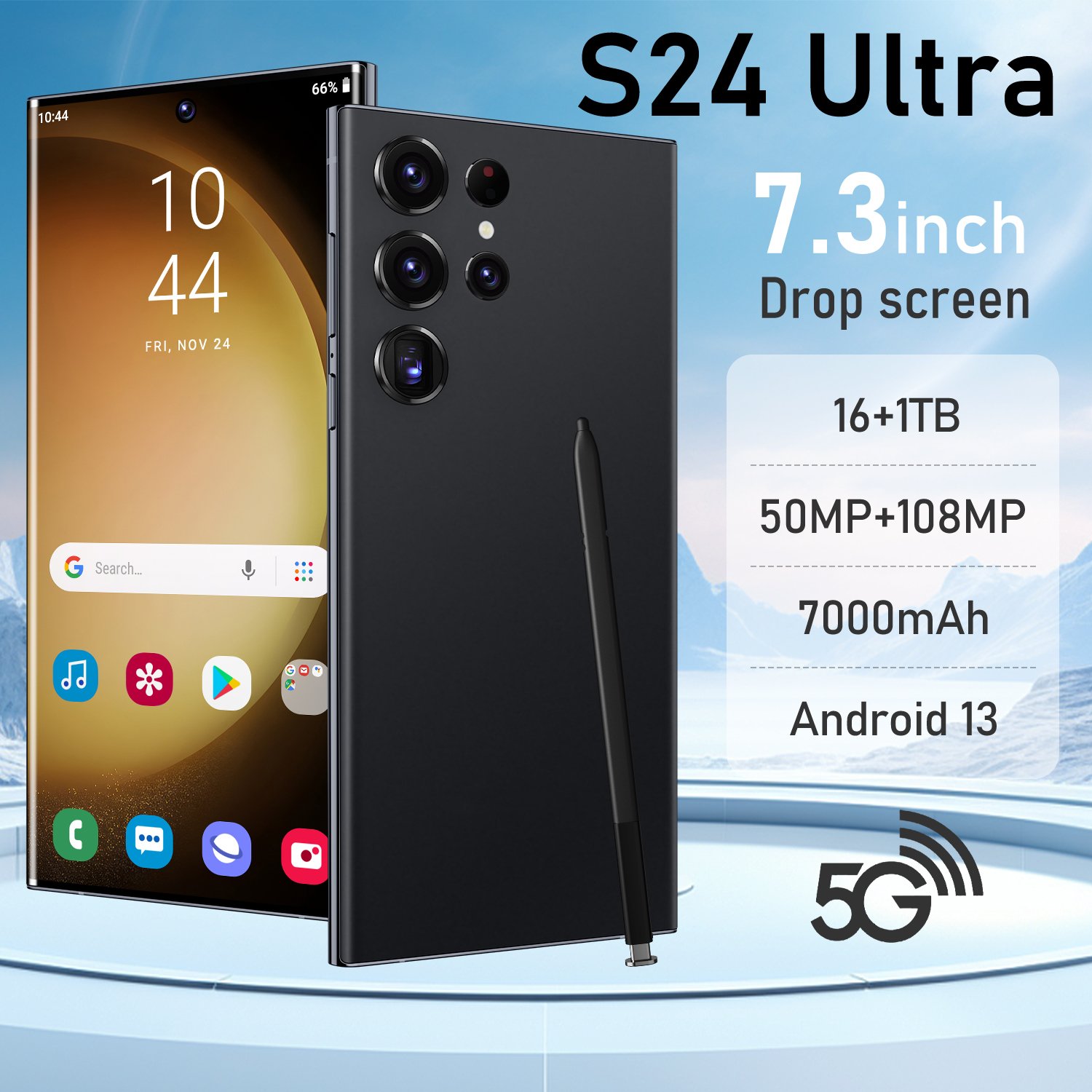 2024 New original ultra-high speed Cellphone S24 Ultra 16GB+1TB 5G smartphone 7.3-inch Mobilephone Android 13 smart game phone