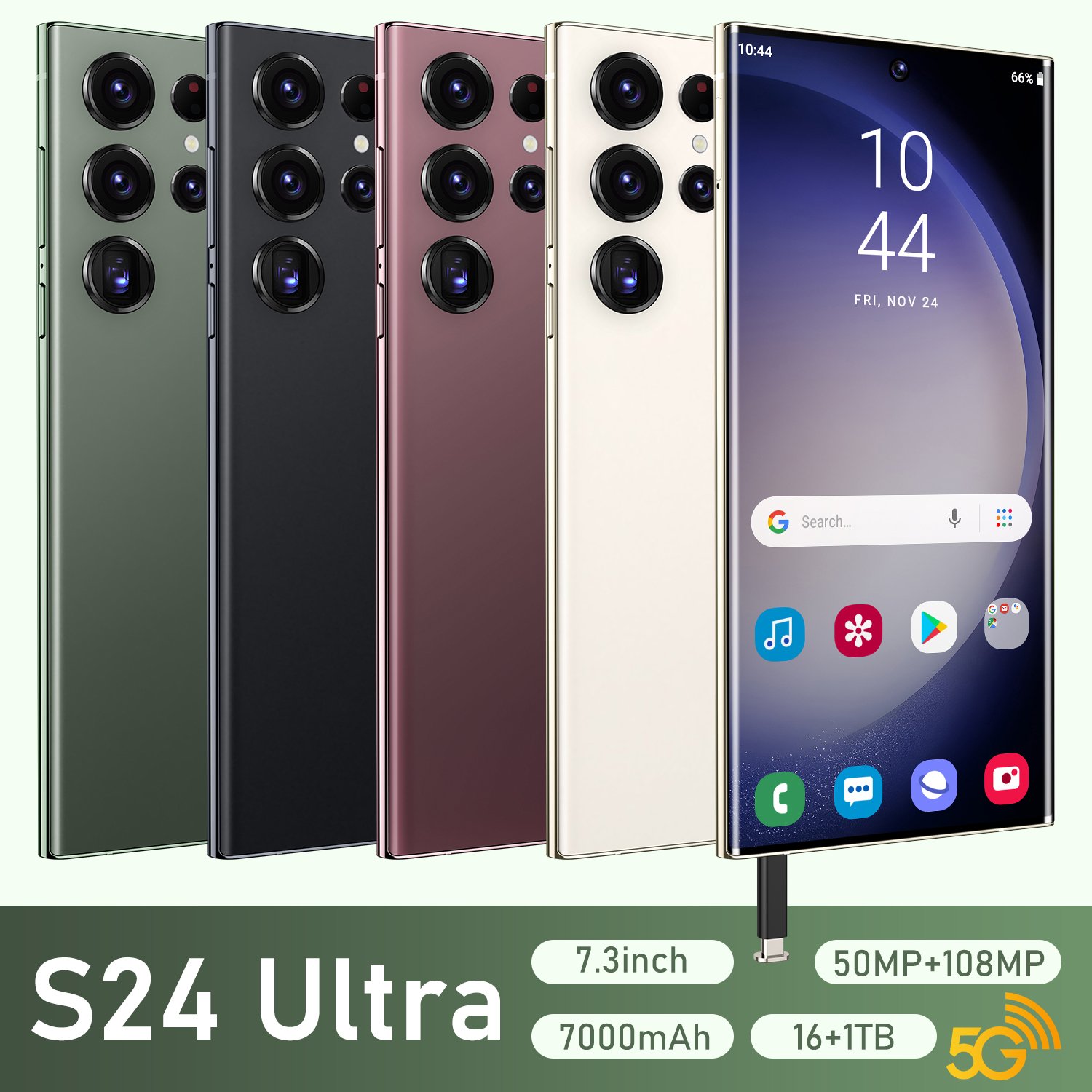 2024 New original ultra-high speed Cellphone S24 Ultra 16GB+1TB 5G smartphone 7.3-inch Mobilephone Android 13 smart game phone
