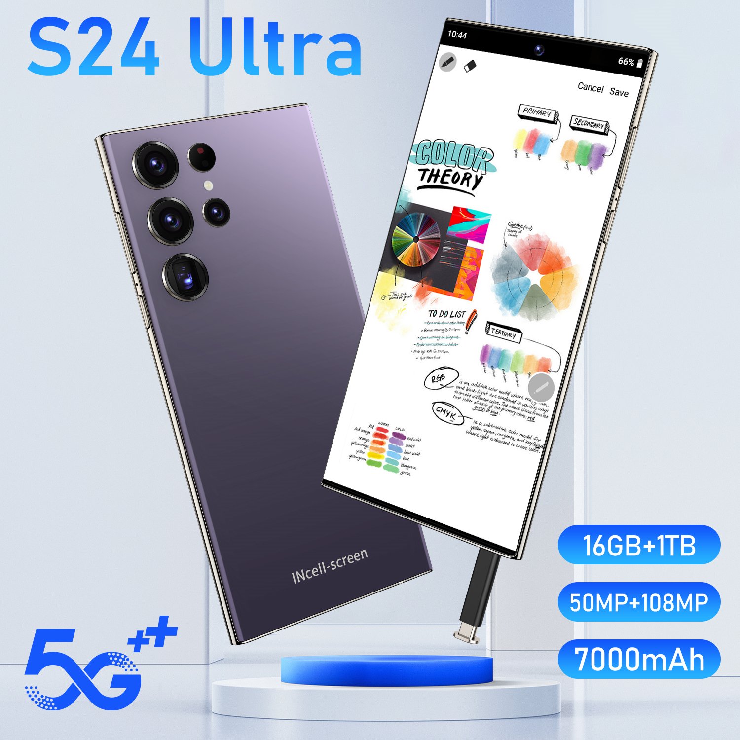 New Listing 2024 S24 ultra Latest AI Mobile Phones Rectangular Border 16+1TB Big Memory AI Smart Phones support ChatGPT