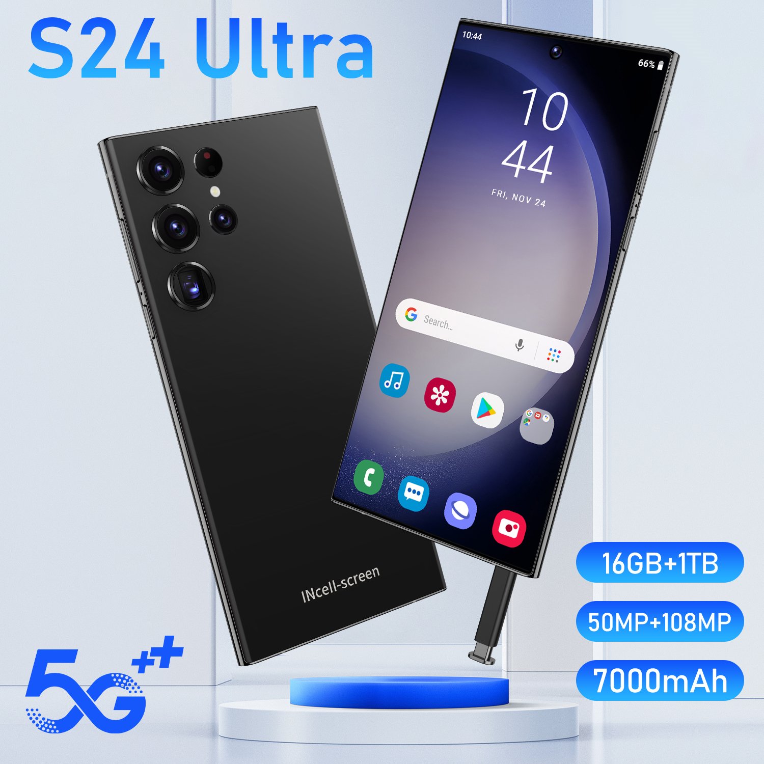 New Listing 2024 S24 ultra Latest AI Mobile Phones Rectangular Border 16+1TB Big Memory AI Smart Phones support ChatGPT