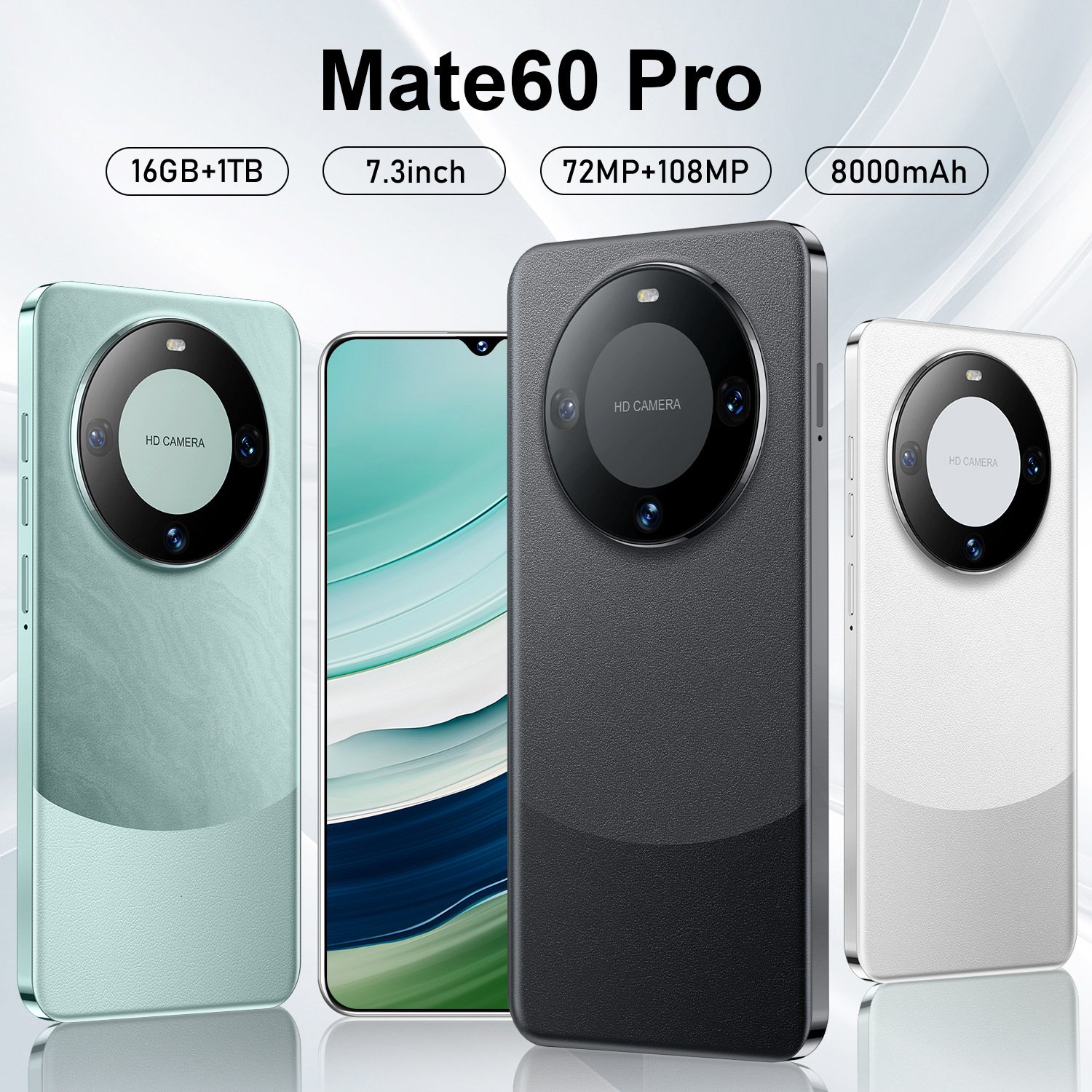 Gloabal Version Phone Mate60pro 4g Smartphones 16gb+1Tb 7.3 Inch Hd Screen Dual Sim Android13 Student Cell Phones Mobile Phone