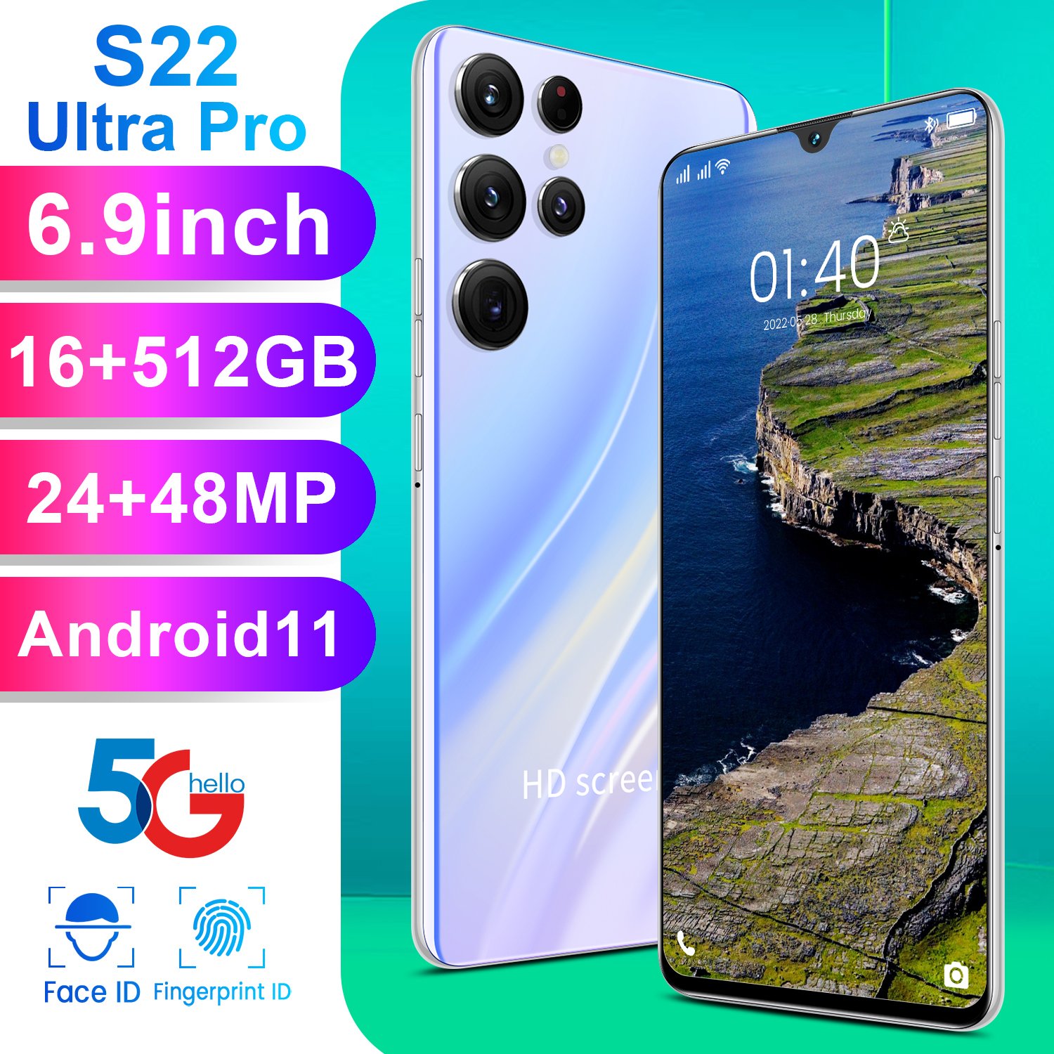 2023 Original Android S23 Ultra SmartPhone 16GB+1TB Mobile Phone Cell Gaming Phone 5G Smartphone 3G&4G Smartphone