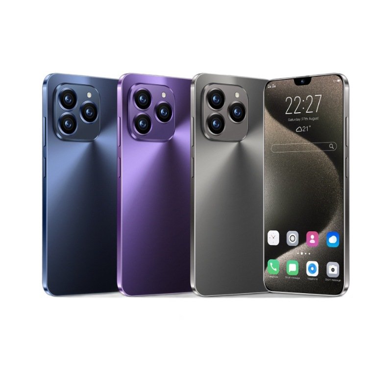 2024 Clone Version 15 pro max 6.8 inch 90HZ Cheap 4G 5G smartphone 8GB+512GB unlocked Dual Sim Card 64MP Cheap 15 Pro Max