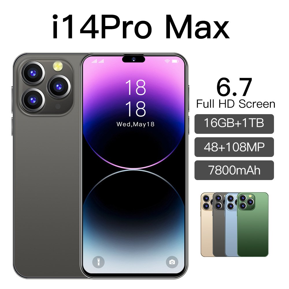 Have Logo Clone 14 pro max 6.8 inch screen 4G 5G smartphone 12GB+512GB unlocked i cell phone 14 pro max Cheap Version Dual Sim