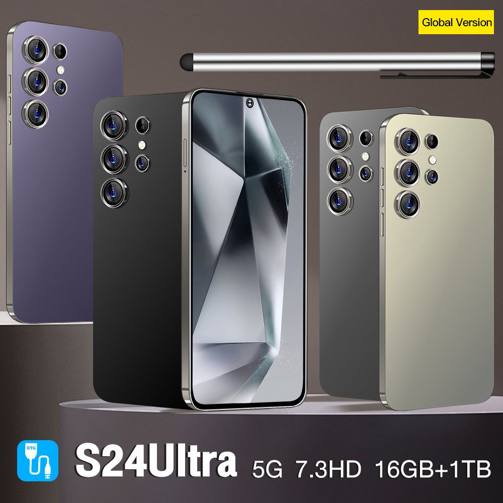 Global Version Cheap S24 ultra Clone Phone android 13 telephone 6.8 inch screen 512GB 8-core dual sim 5G smartphone Have Logo