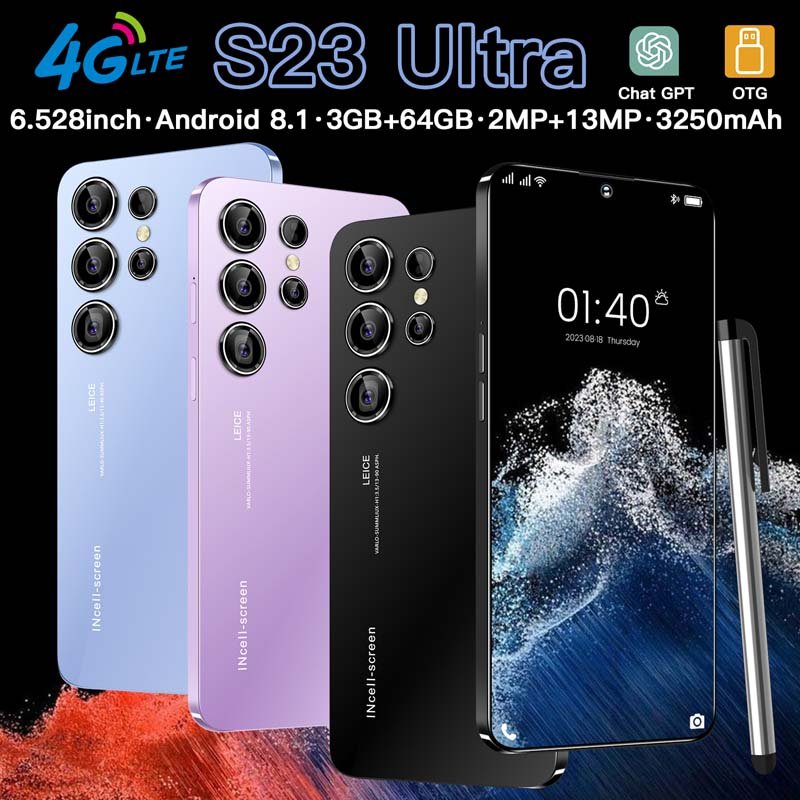 Celular Low Price Mobile Phones Custom Smartphone Android Original Cheap 64GB S23 Ultra Unlocked Smartphones 4G