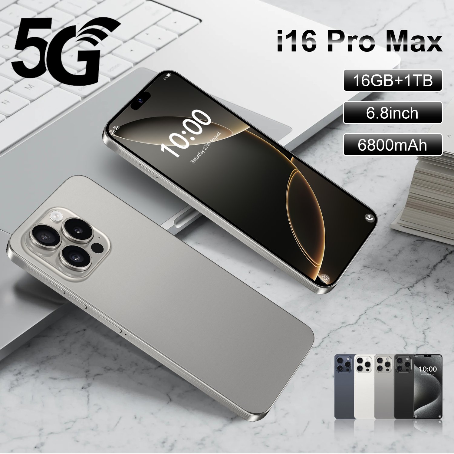 oem 2024 New Product I16 Pro Max Mobile Phones 5g Smartphone 16gb+1tb Full LCD Screen Cell Phones