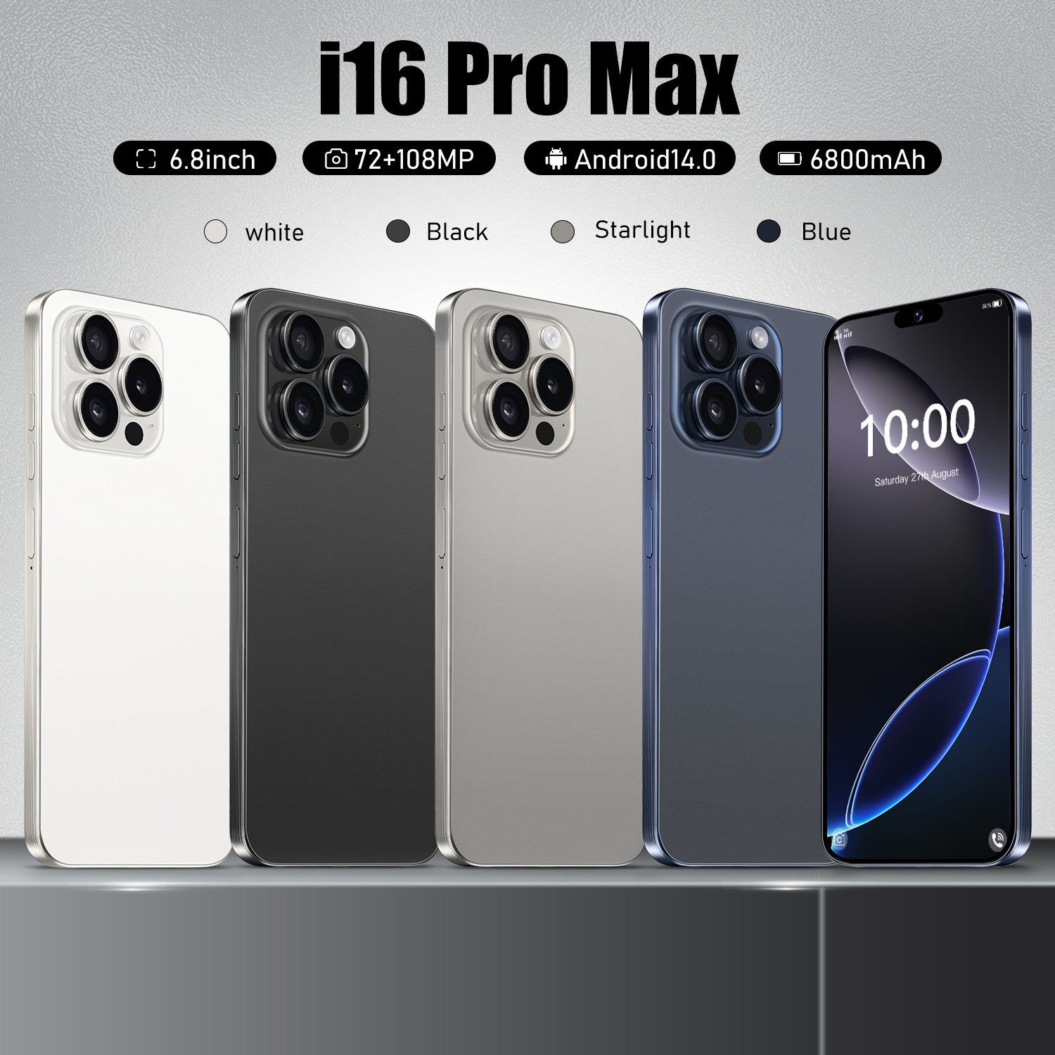 oem 2024 New Product I16 Pro Max Mobile Phones 5g Smartphone 16gb+1tb Full LCD Screen Cell Phones