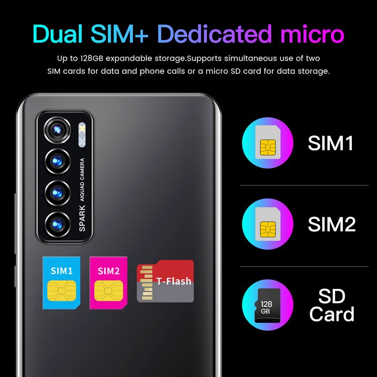 Android Mobile Phone Hot Selling Spark 5 Pro 12GB+512GB 5.0 Inch Dual Sim 5G Smart Phone 5g Smartphone HD Mini I-phone Mobile 5g