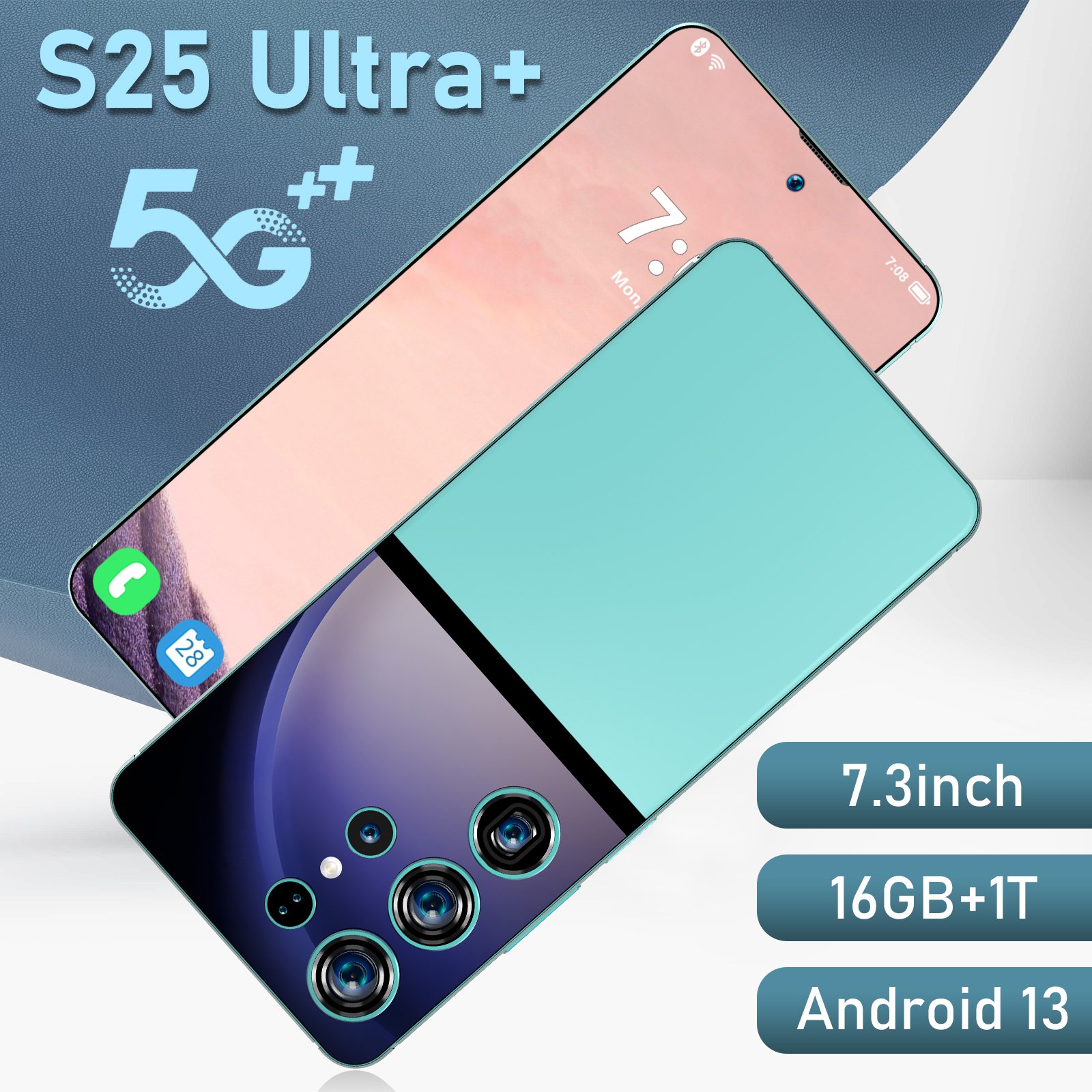 Smartphonefor Africa Market Wholesale Price S25 Ultra+ Smartphone 7.3inch Full Screen Long Battery Life Gsm 5g Mobile Phone S25