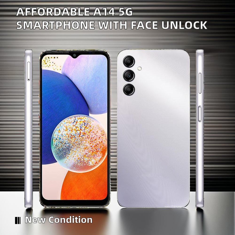Wholesale 5G Smartphone for Samsung A14 5G Low Price Face Unlock 64GB Gaming Features for Samsung-EU Plug