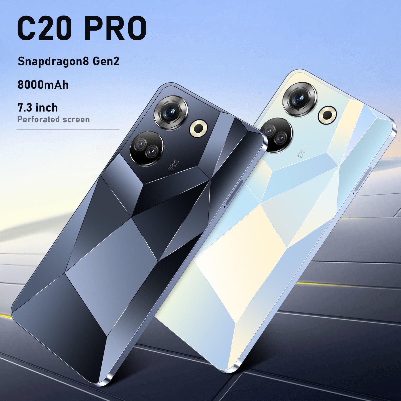 New Unlocking 5G Smartphone 4G 5G RAM 8GB ROM 256GB Storage 7.3 Inch Clear Screen Android 13 OS Quad Core CPU 24MP GSM WCDMA