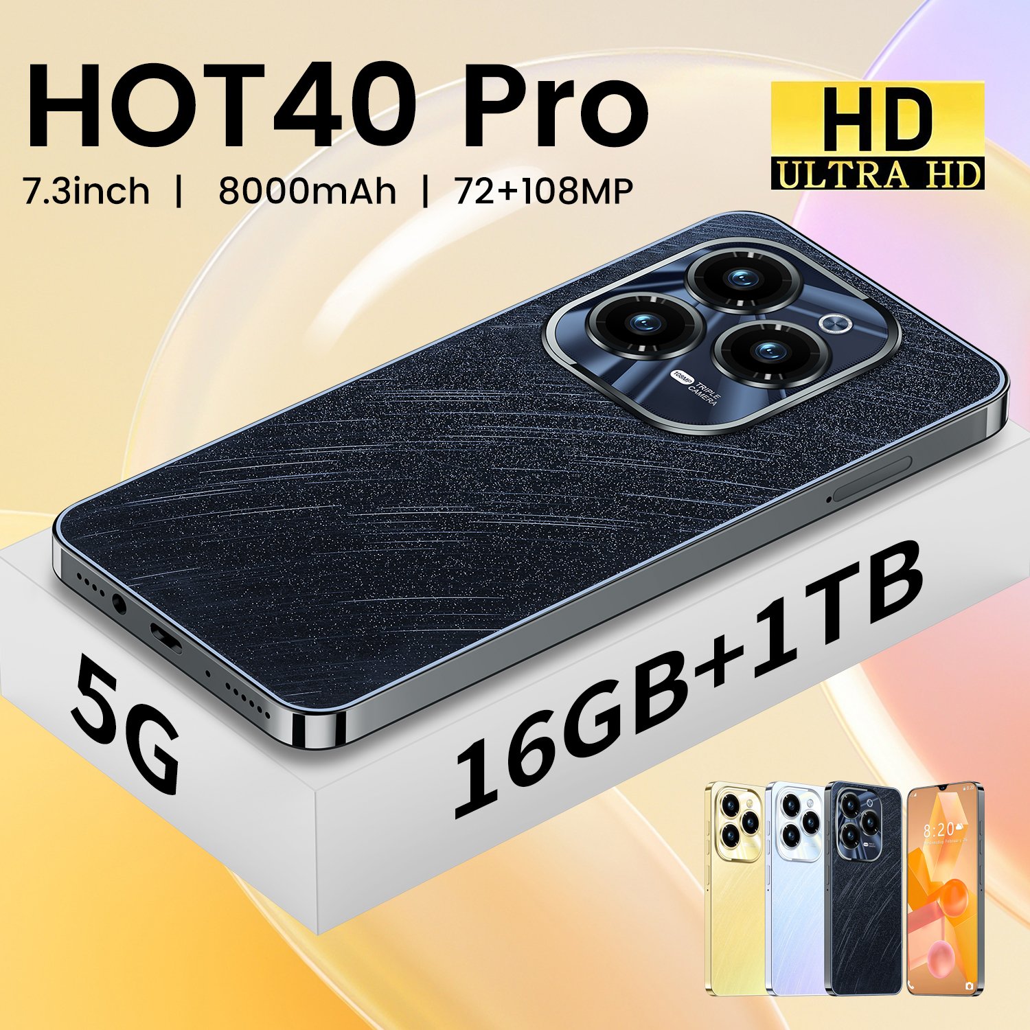 Hot40 Pro Android Mobile phone 5G smartphone new 6.8-inch incell screen true 4G all-in-one android phone