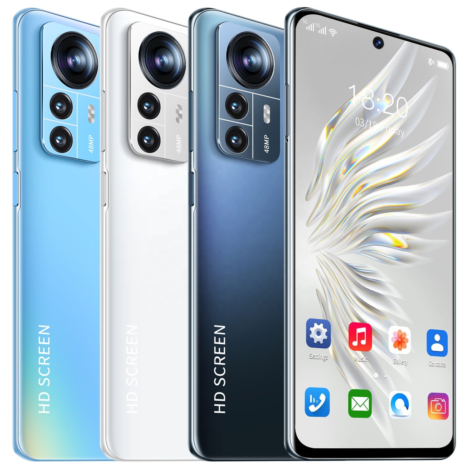 Popular Android Smartphone 7.8inch Full Screen Face Fingerprint Unlock Gaming Mobile Phone Global Version 16GB+512GB Cellphone