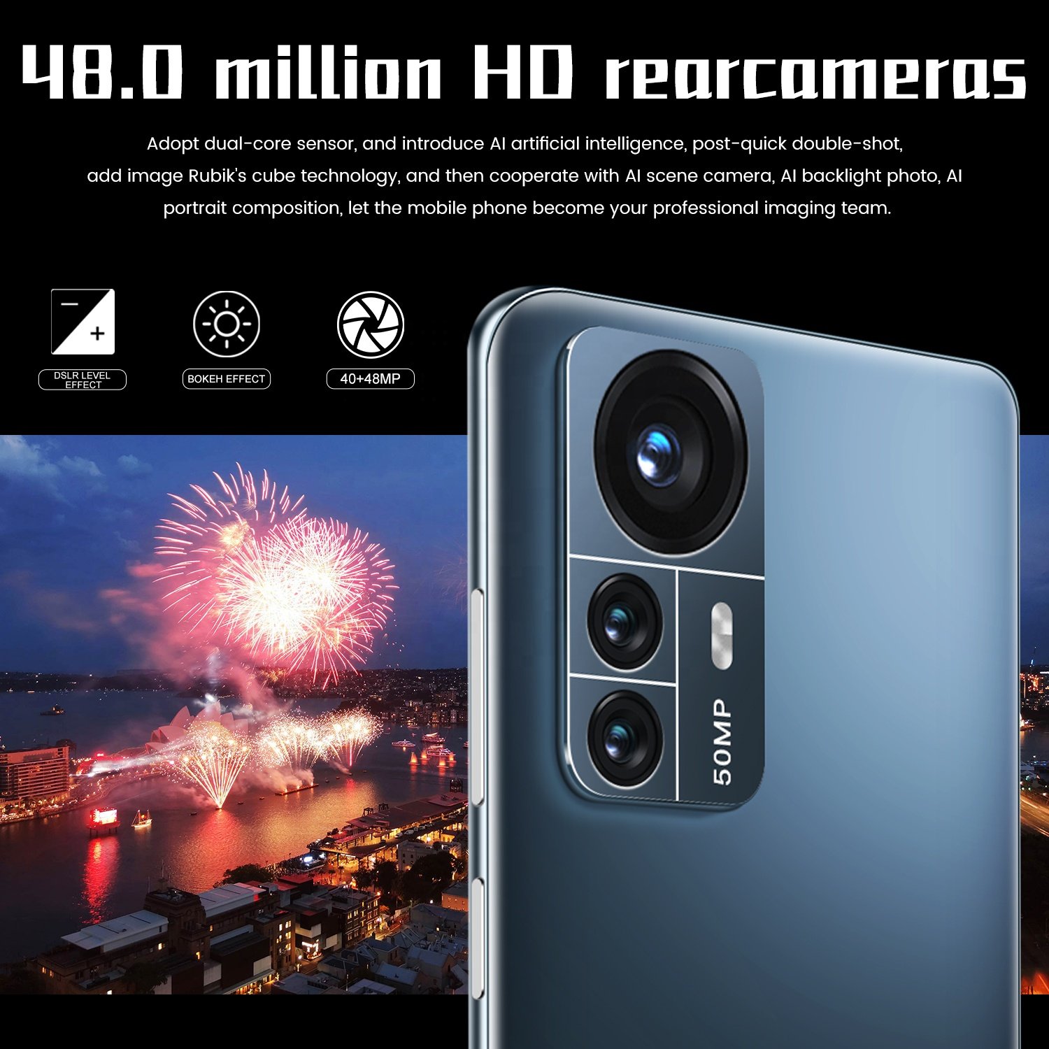 Popular Android Smartphone 7.8inch Full Screen Face Fingerprint Unlock Gaming Mobile Phone Global Version 16GB+512GB Cellphone