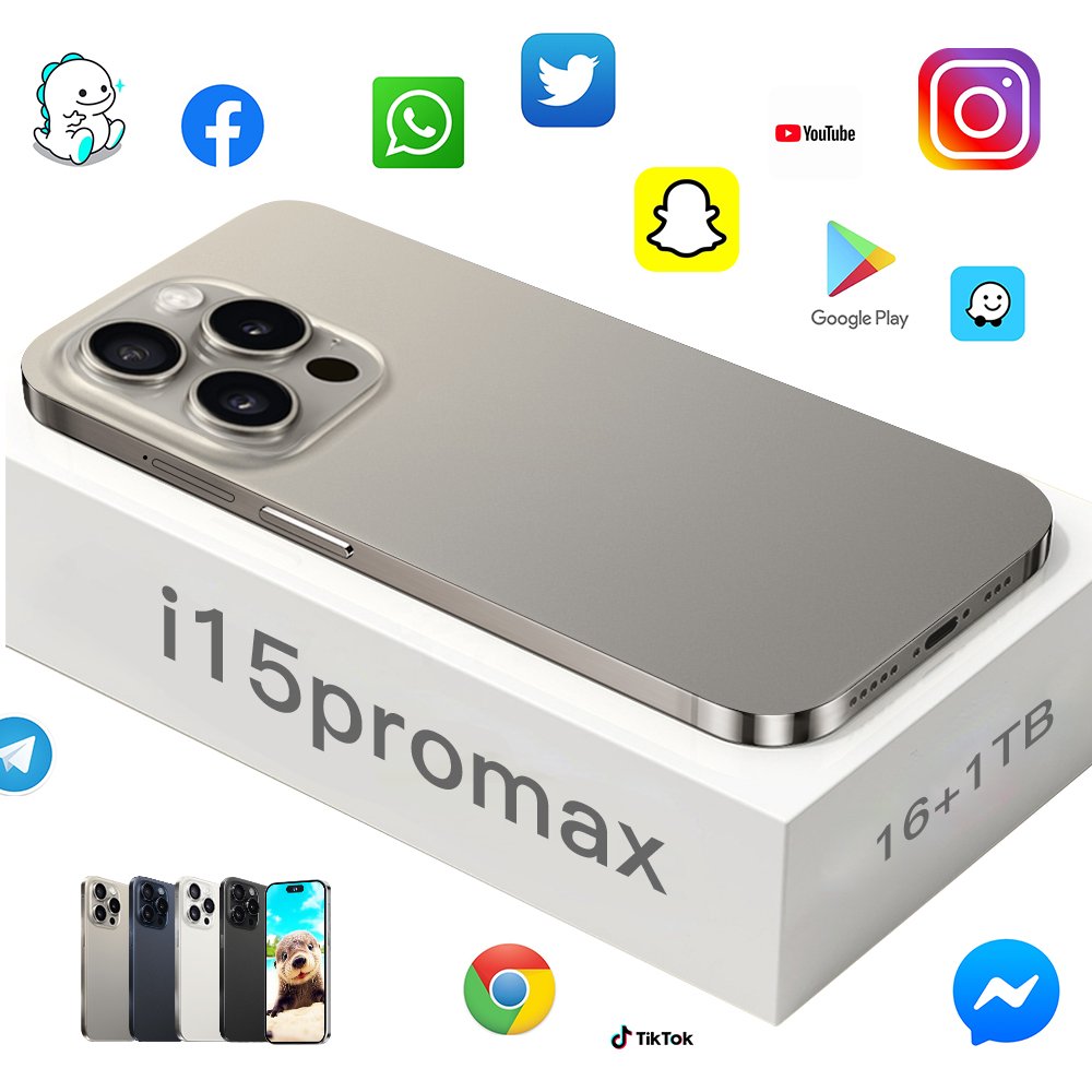 Original 5G Smartphone For 15 Pro Max Smart Phone i15 15 16G 1TB Mobile Phone