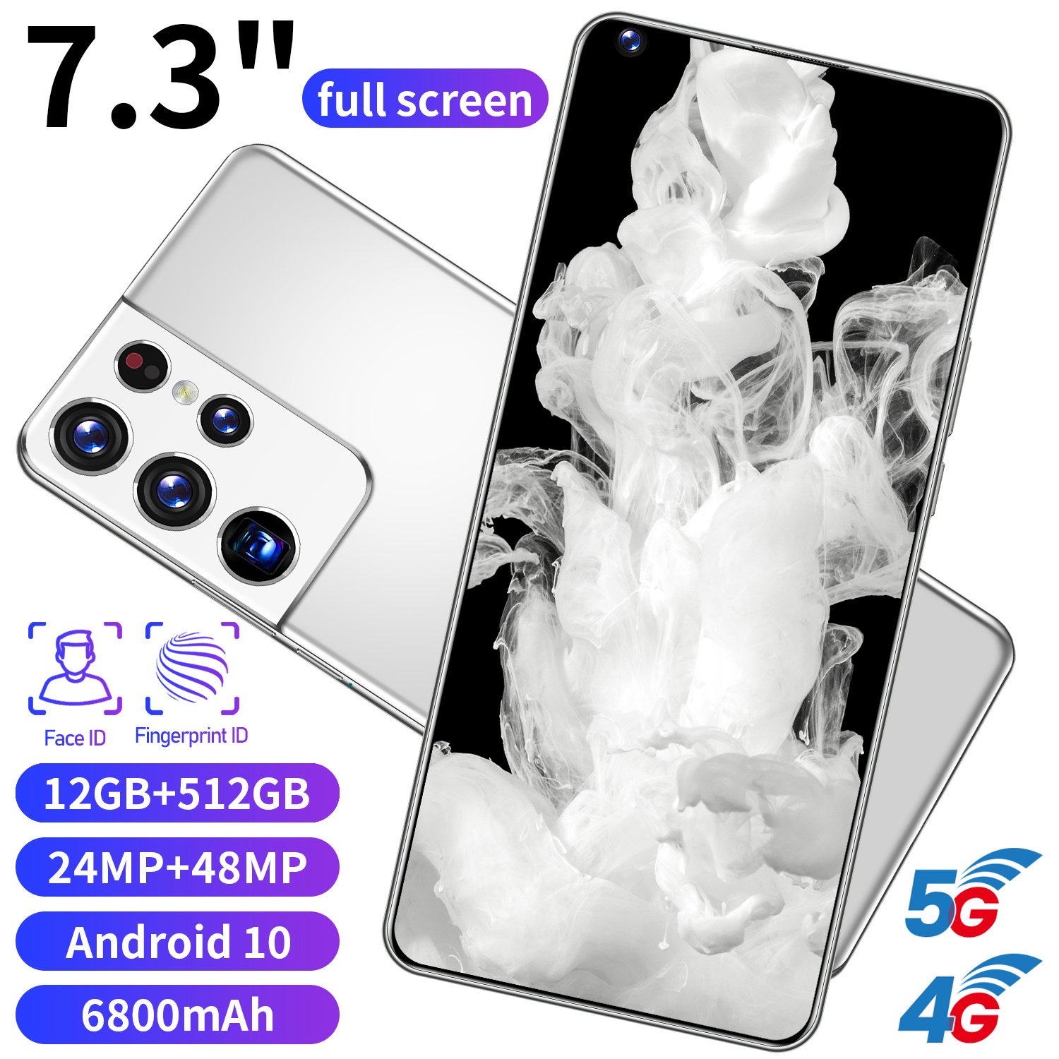 Hot Selling S21+ ULTRA 12GB+512GB 6.7 Inch Phone Smartphone full Display Android 10.0 Mobile Cell Smart phone