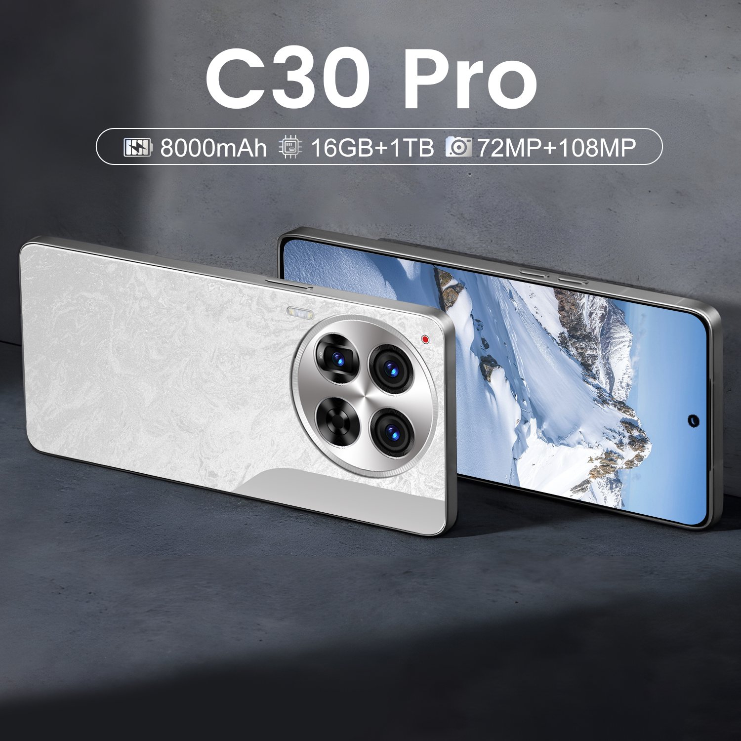 2024 C30 New Model Gaming 5G-smartphones with Ultra-Slim Straight Screen and Dual SIM Dual Standby