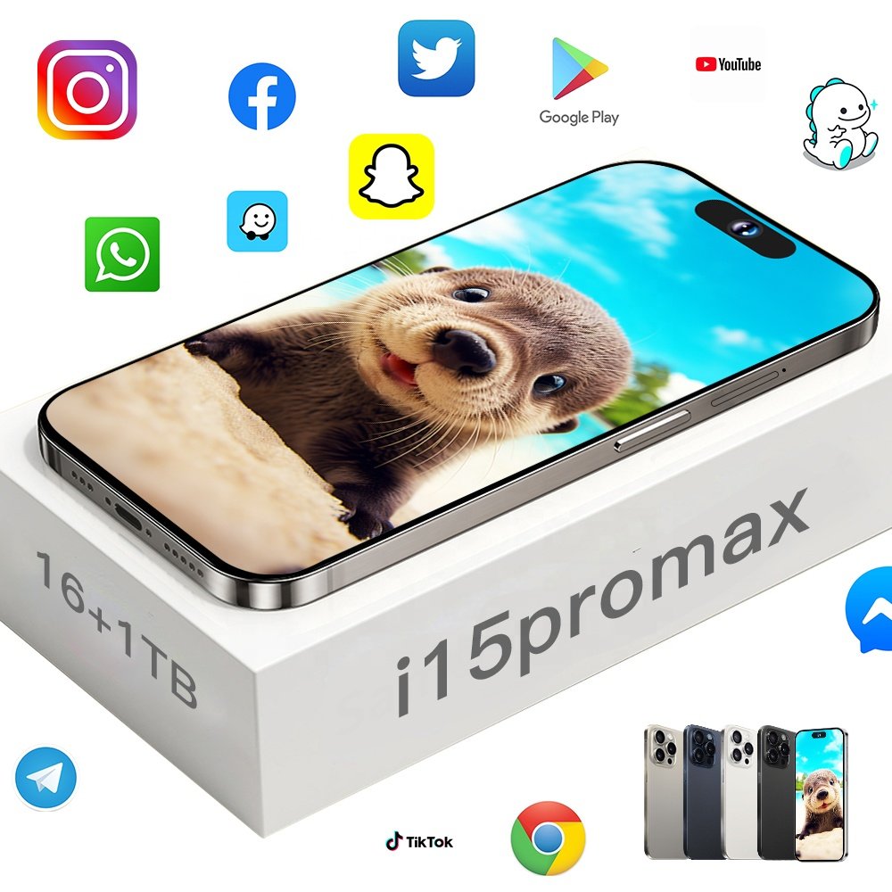 Global Version Cheap 15 Pro Max 6.8 inch screen clone 4G 5G smartphone 8GB+512GB unlocked i cell phone 15 pro max Have Logo