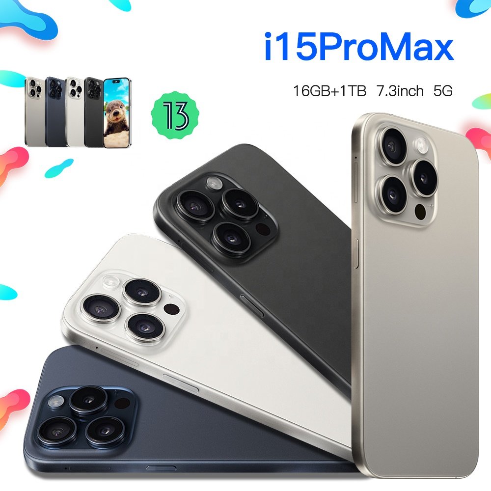 Global Version Cheap 15 Pro Max 6.8 inch screen clone 4G 5G smartphone 8GB+512GB unlocked i cell phone 15 pro max Have Logo