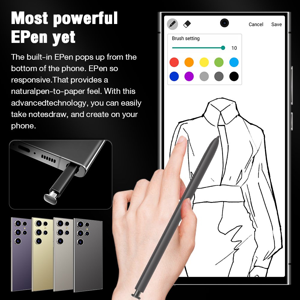 Best Selling original S24 ULTRA 6GB+128GB 7.3 Inch 5G Smartphone 72MP+108MP Android 14 Cell Phone Unlocked Gaming Mobile Phones