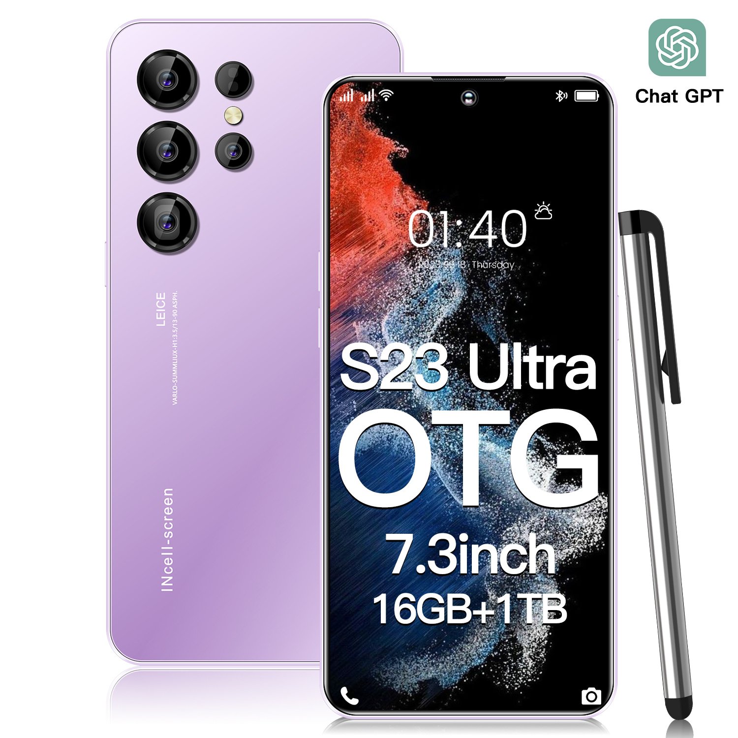 Hot selling S23 ULTRA Cell Phone 7.0 Inch Big Screen 5G Smartphone 16GB+1TB Dual SIM Android Mobile Phone S23 ULTRA