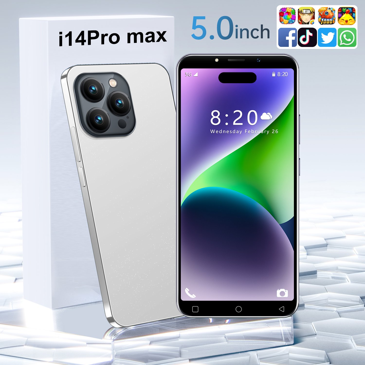 Hot selling original 14 Pro Max 16GB+512GB unlocked 5G smartphone 8800Mah fast charging 6.7inch large screen Android phone