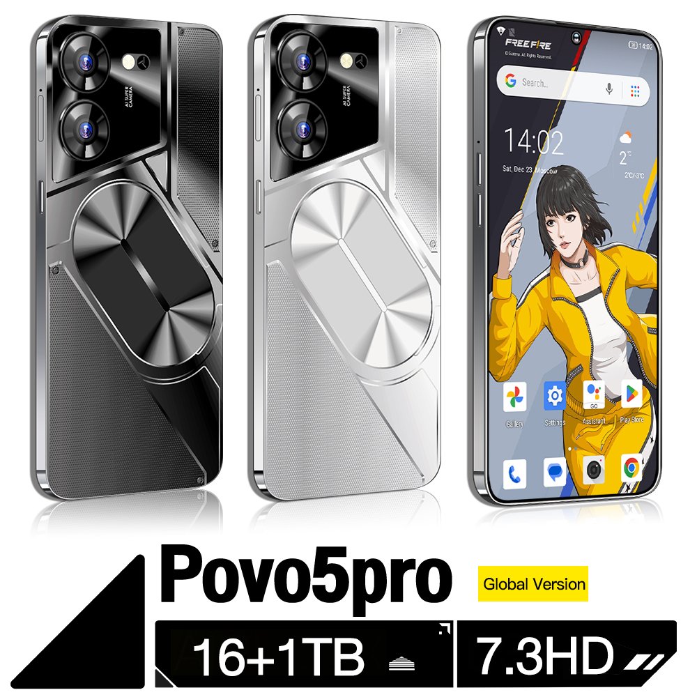 Original phones Povo5pro 5G Smartphones 16GB+1TB 7 inches Dual Sim 5G Dual SIM Cellphone Mobile Phone Povo5pro smartphone
