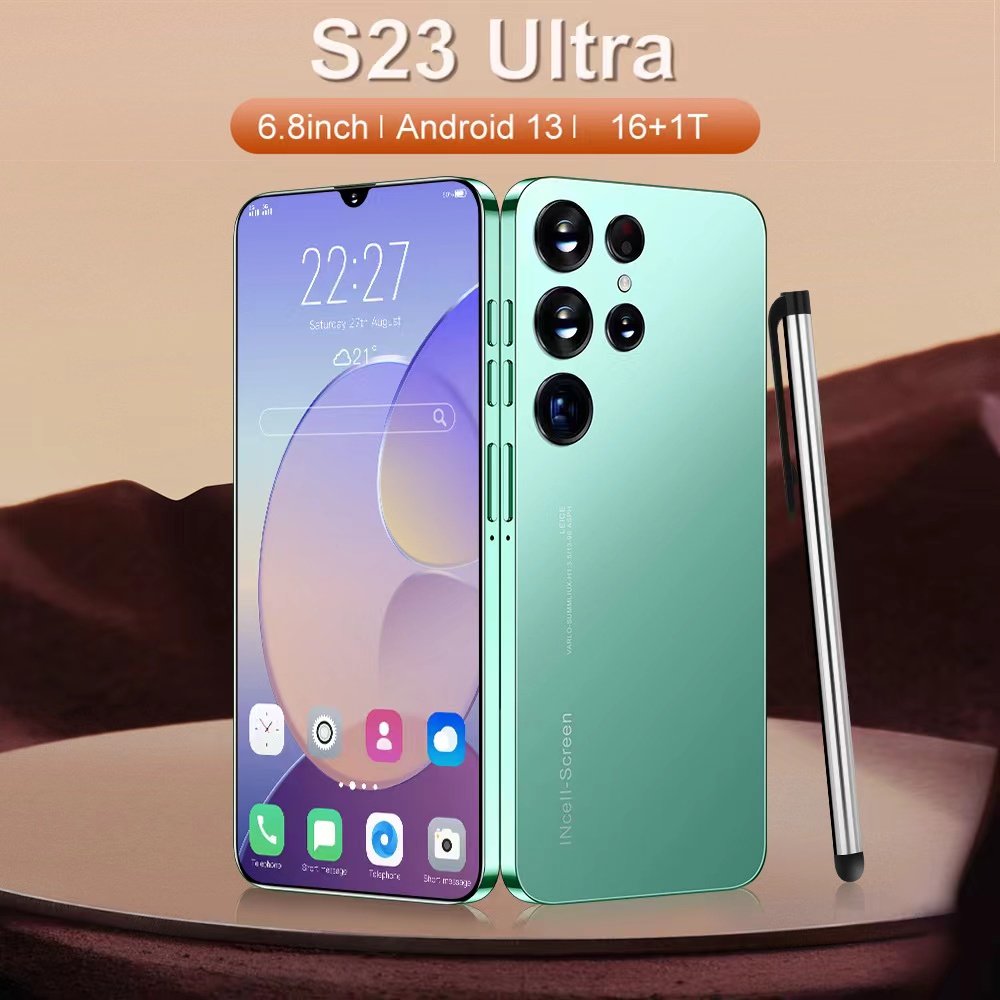Hot selling Smartphone S23 Ultra+ 6.8 Inch Full Screen 16+1T Android Mobile Phones Face ID Unlocked Cell Phone
