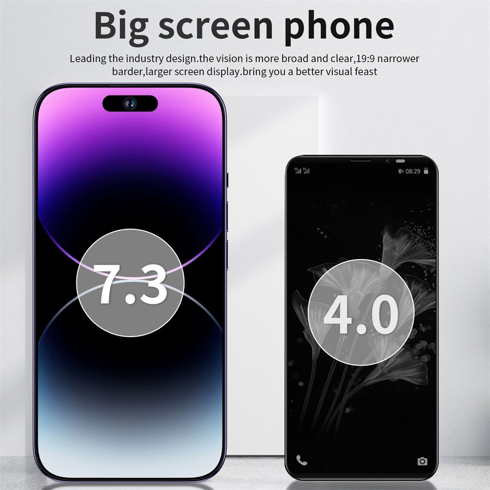Phone 15 pro max 8GB+256GB Cellphone 5g Smartphone 7.3inch Screen Dual Sim Card I 15 phone 15 Pro Max 5g De Smartphones 50+108MP
