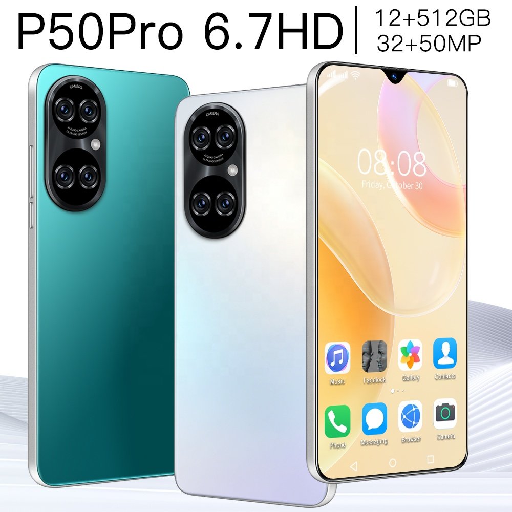 Hot Sale Fast Charging Goophone Global Version Smartphone Businessreen Dualbeige White Phone for P50 Pro 6.7 Inch 5g Smartphone