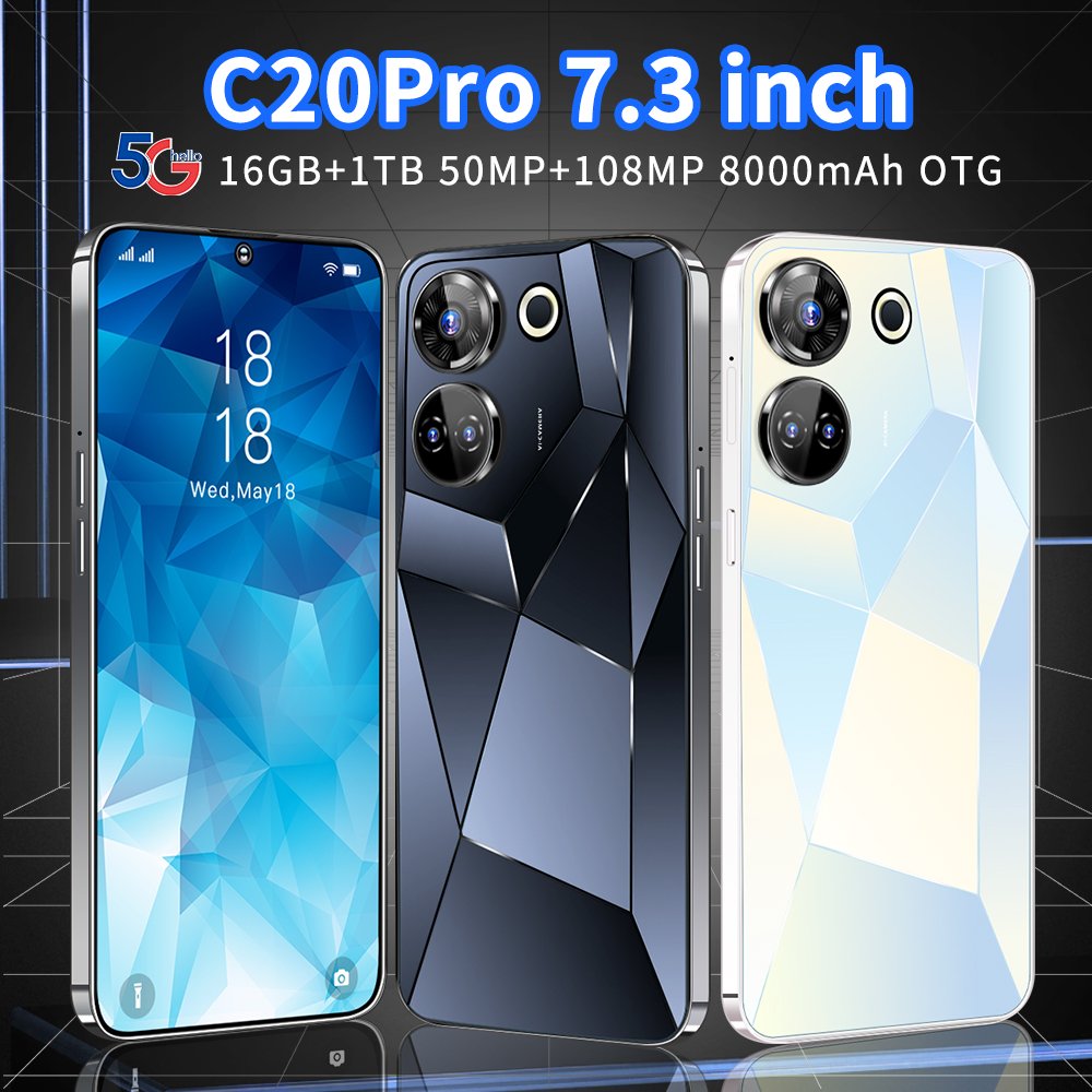 Original Brand New Gaming Mobile Phone 5G Smartphone C20 Art Smart Phone 15 14 16G 1T Cheap Telephone Telefon Inteligente