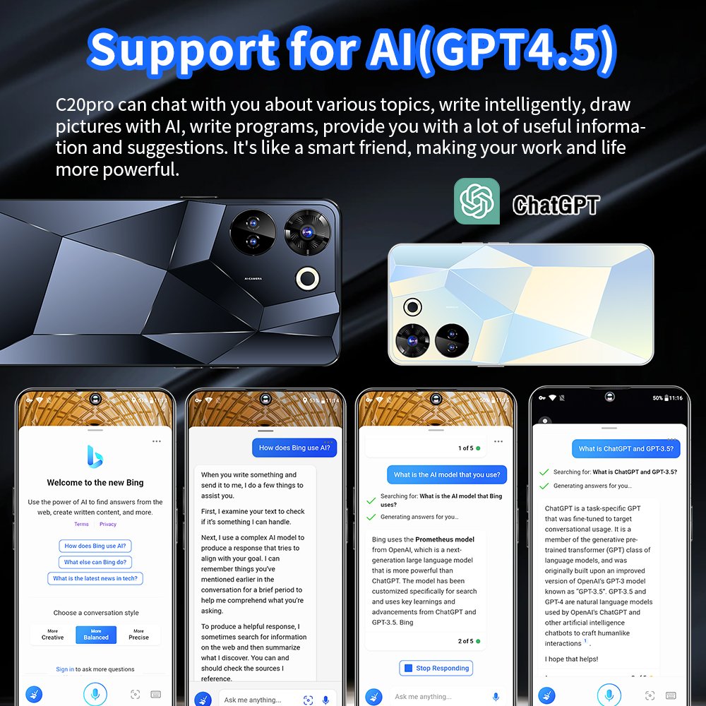 Original Brand New Gaming Mobile Phone 5G Smartphone C20 Art Smart Phone 15 14 16G 1T Cheap Telephone Telefon Inteligente
