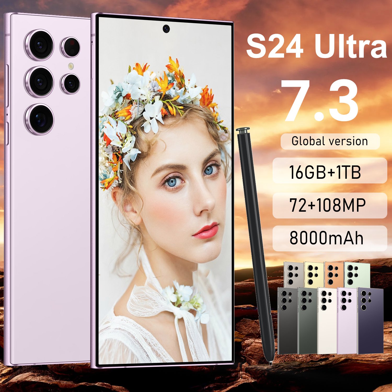 Hot Selling Factory Price 5g Smartphone for S24 Ultra 16GB+1TB high quality Big Screen cheap Mobile Phone