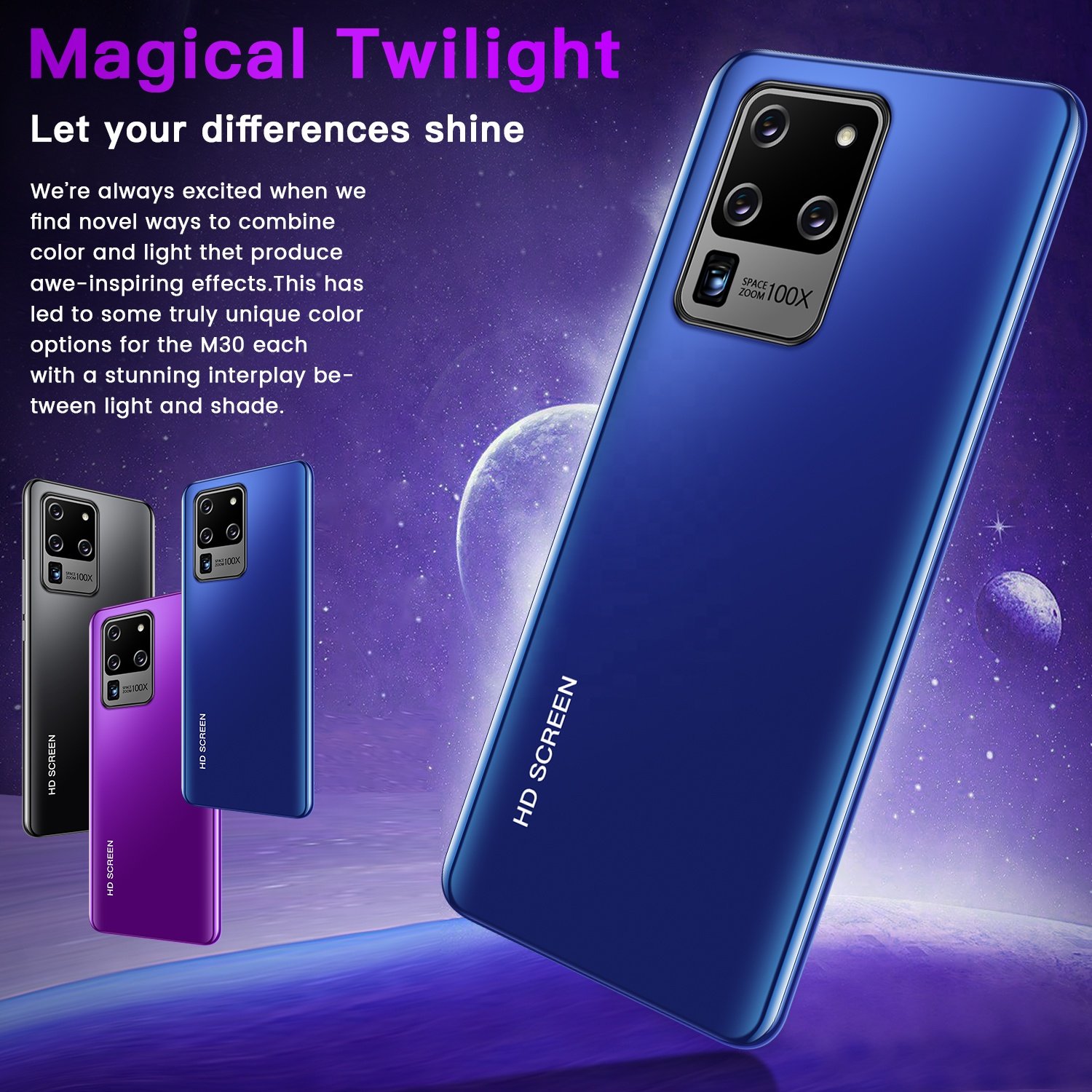 S30U Plus 6.82 inch Large Screen 16GB 512GB 5G Large Capacity Battery Mobile Android 10.0 Smartphone 10 Core Processor