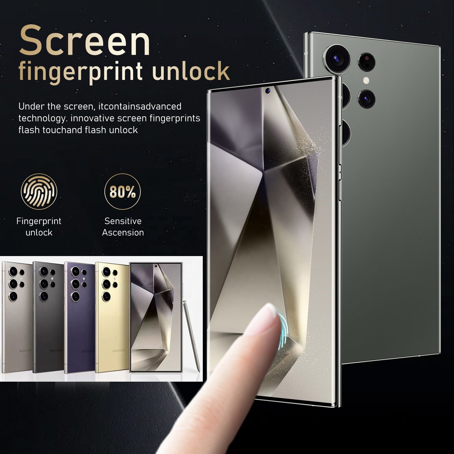 2024 Original Brand New S24 Ultra Phone 6.8 inch 12GB+1TB 4G 5G Smartphones With Stylus 4 Cameras Face ID Unlocked Cellphones