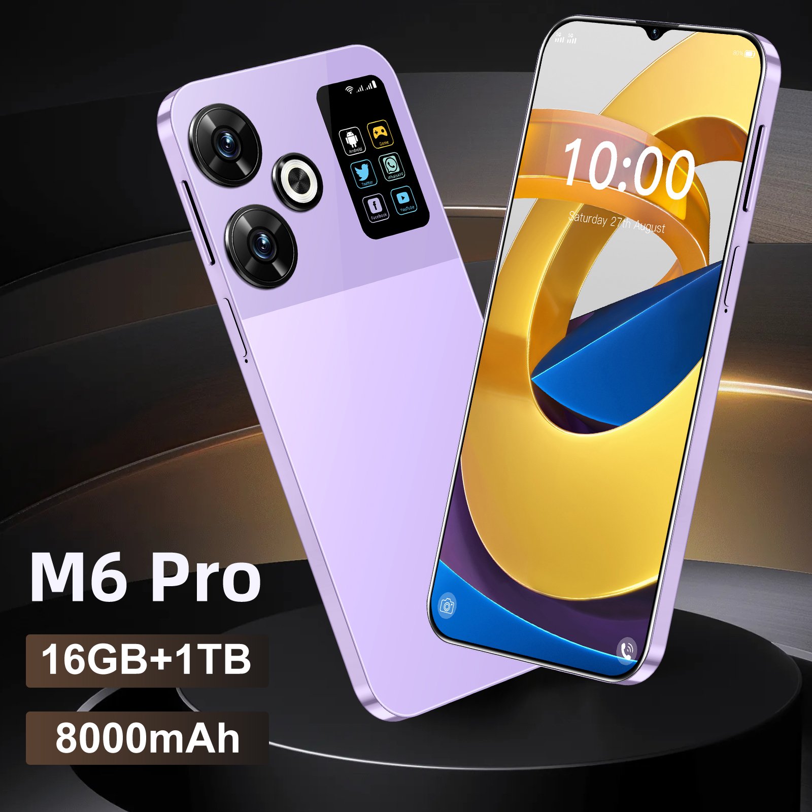1TB Storage Gaming Phone M6 Pro with 16GB RAM - OEM 4G/5G Smartphone