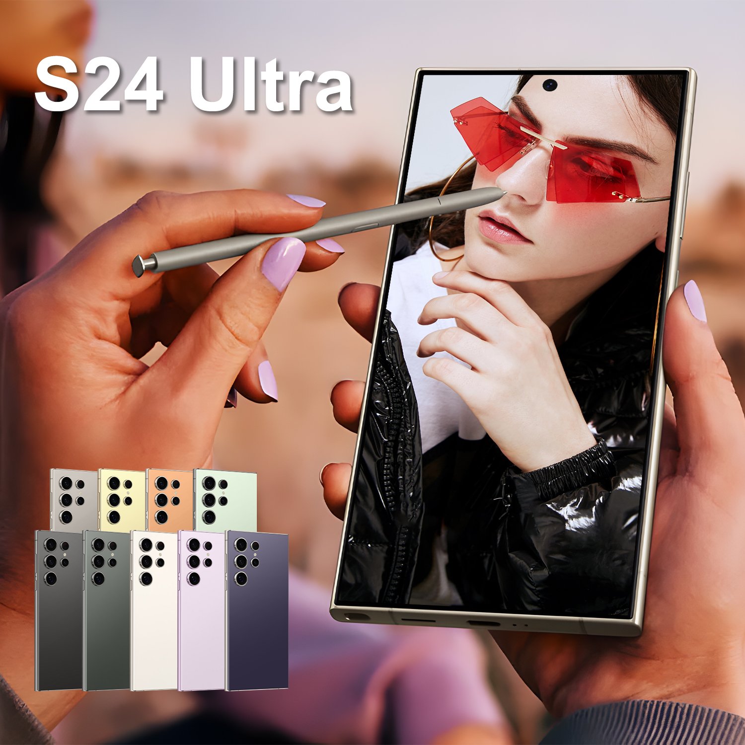 Hot selling Unlocked Cell Phone for Original Custom S24 Ultra 7.3 Big Screen 5G smart phone 16+1TB Android mobile phones