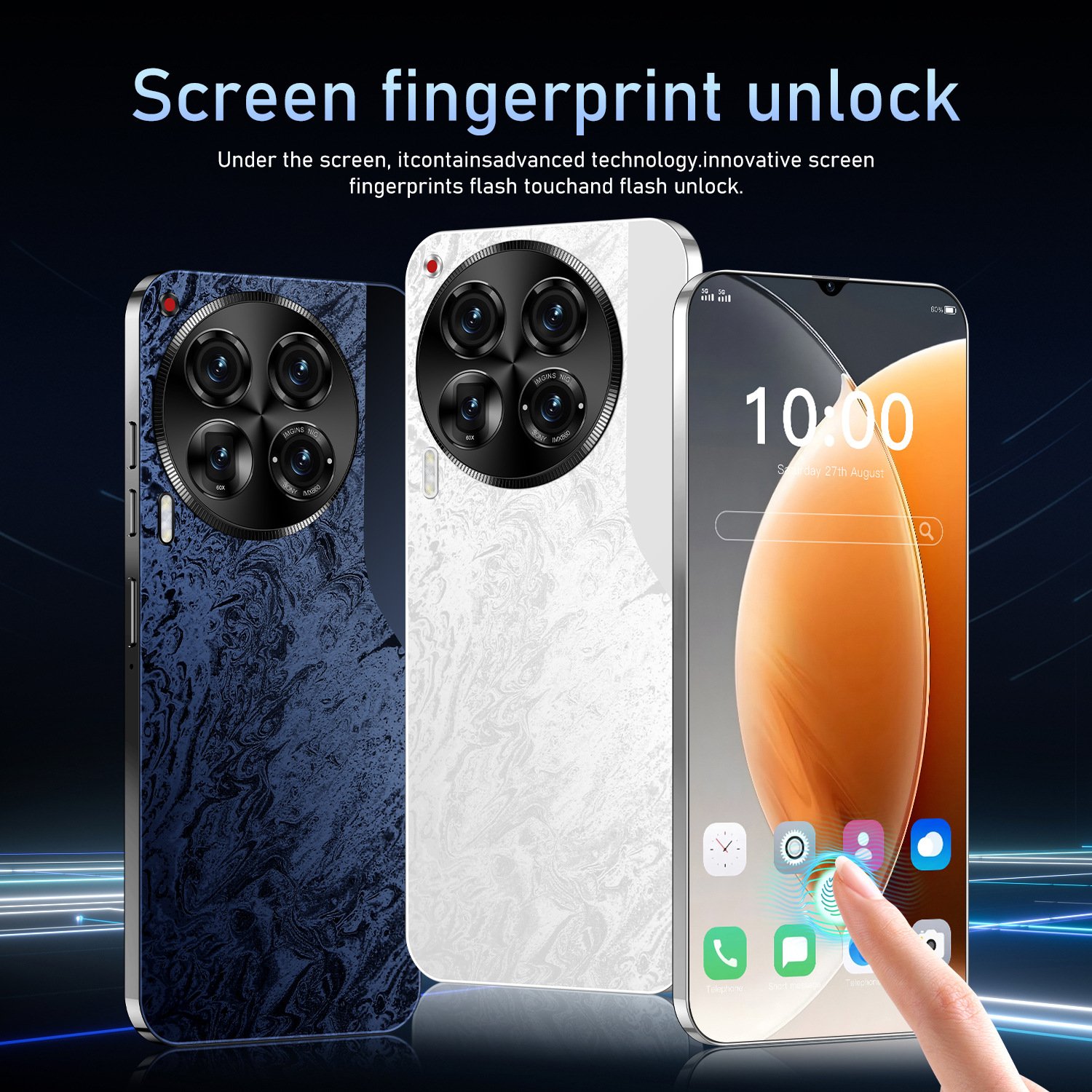 New design C30 Pro Original 7.3 Inch Android 13 Phone 16GB + 1TB 50MP + 108MP 5G smartphone 8000mAh mobile phones