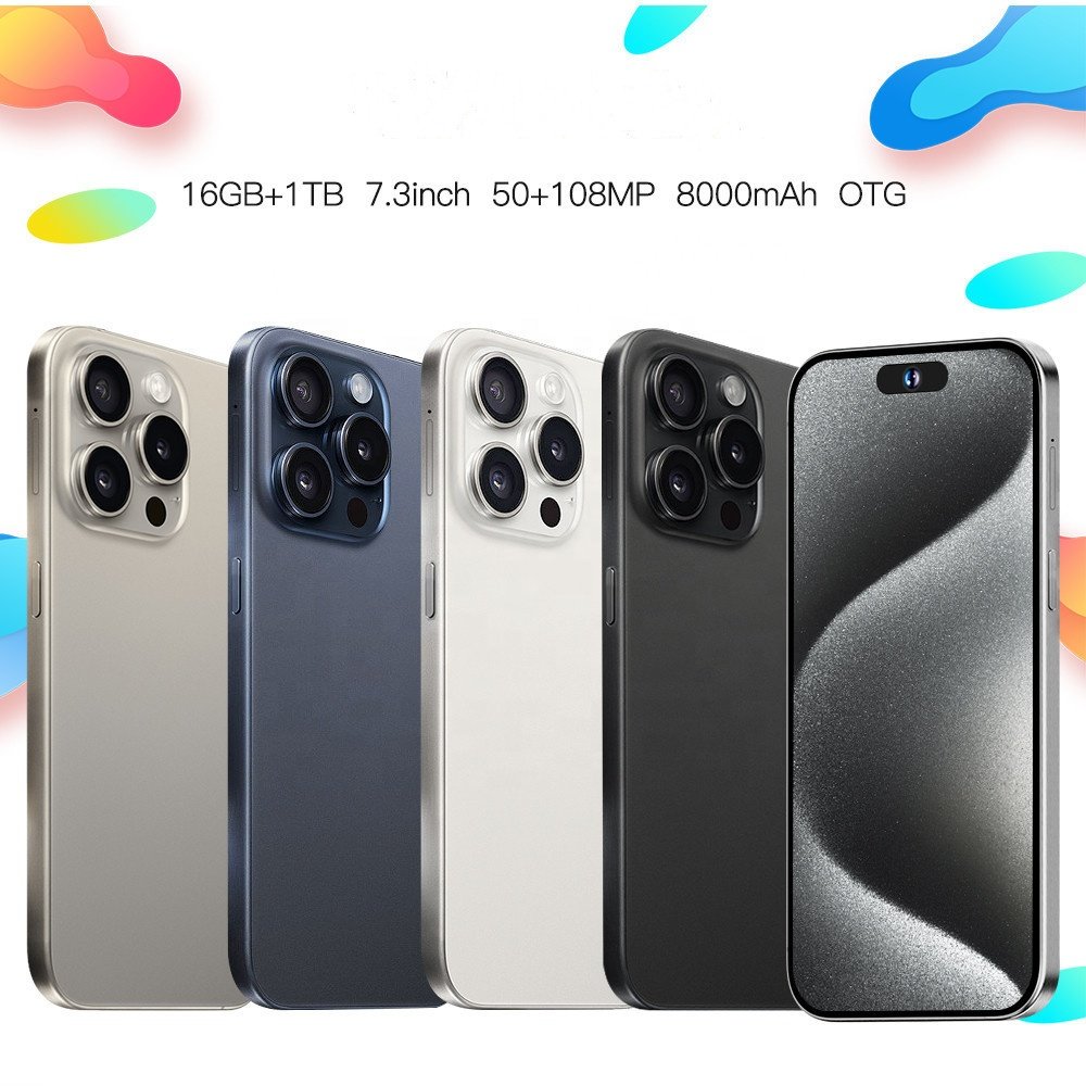 Original i For Phone 15 Pro Max i16 5G Smartphone Telefone Cell Phone Smartphone i12 Android Feature Gaming Mobile Phone