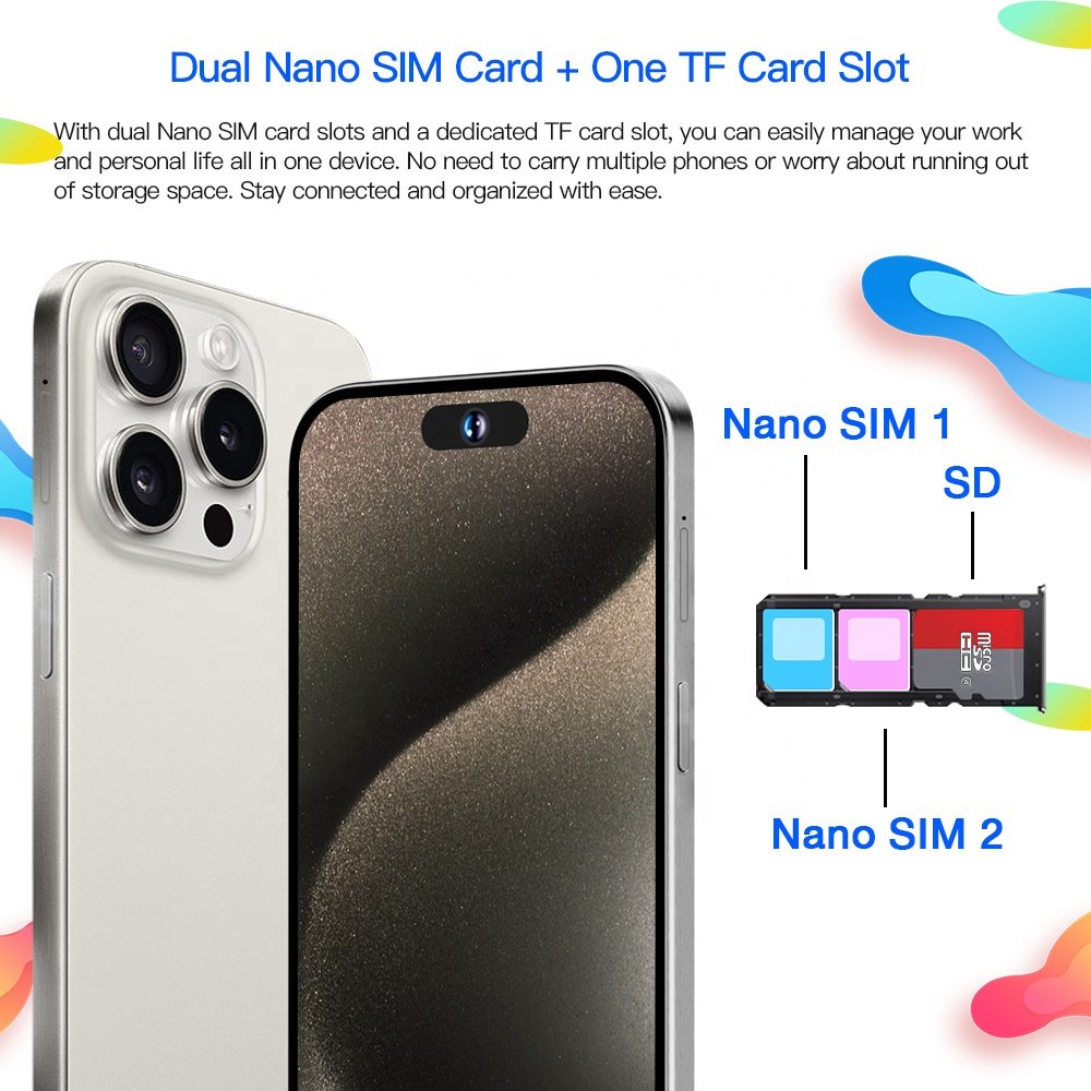 Original i For Phone 15 Pro Max i16 5G Smartphone Telefone Cell Phone Smartphone i12 Android Feature Gaming Mobile Phone