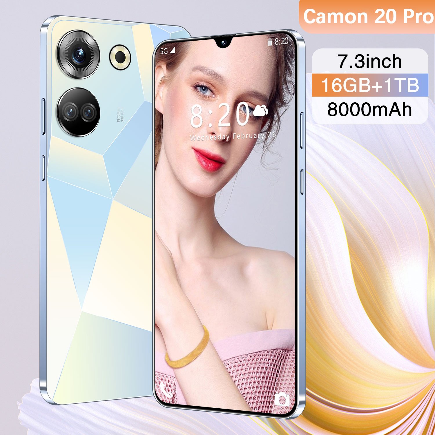 2024 New Camon 20 Pro Android 5G Smartphones 16Gb+1Tb Original 7.3 Inch Wholesale Custom Mobile Smartphones