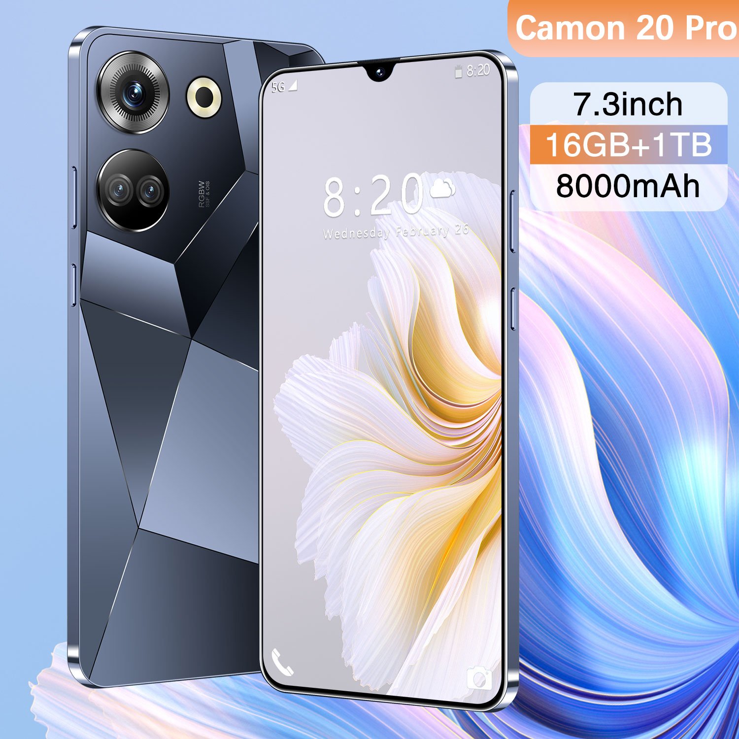 2024 New Camon 20 Pro Android 5G Smartphones 16Gb+1Tb Original 7.3 Inch Wholesale Custom Mobile Smartphones