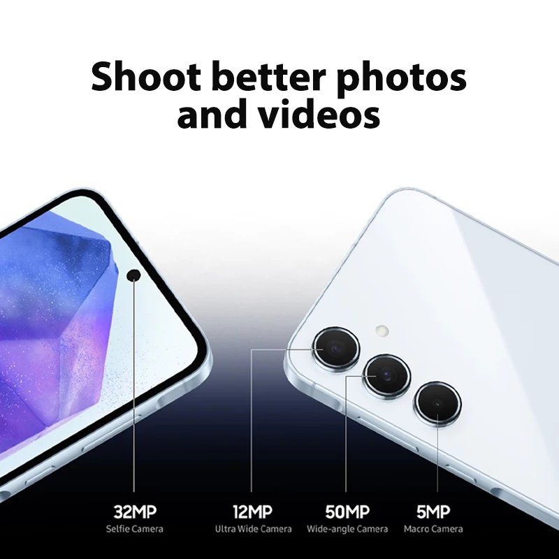 Brand New Exynos 1380 Octa Core 6.6'' 120Hz Super AMOLED Display 50MP 5000mAh Battery NFC Galaxy A55 5G Smartphone