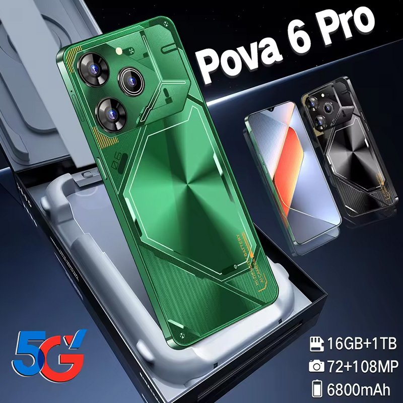 Y 2024New style 2+16gb 3g Cheap New Unlocked Pova 6 Pro Clone Cell Mobile Phone Private White Label Smartphone