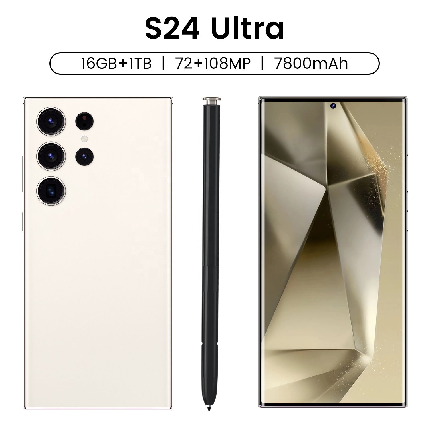 Original Hot Selling S24 Ultra Mobilephone 16GB+1TB 72MP+108MP Face Unlock Full Display Android 13 Cellphone 4G&5G Smartphone