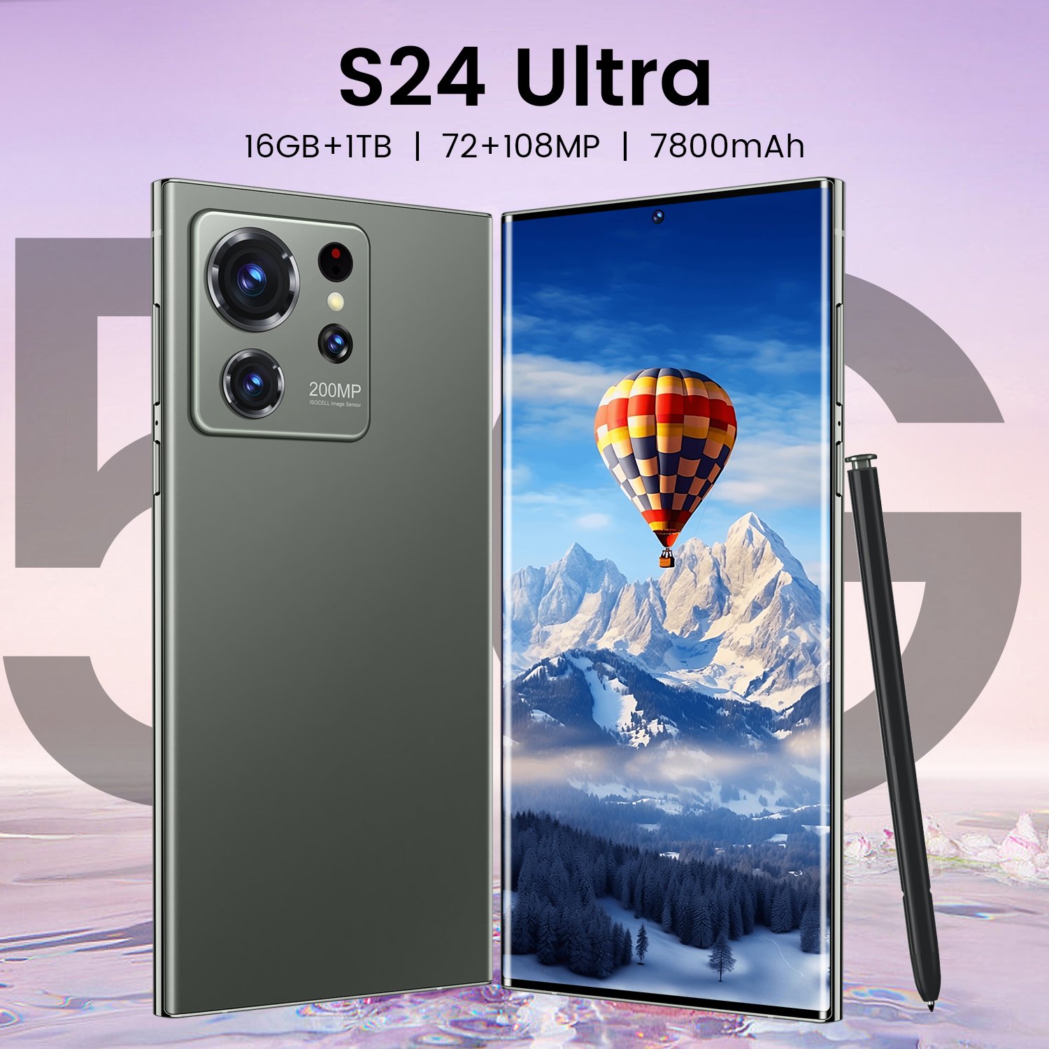 5G Phones Android 14.0 Mobile phones Cellphone Original S24 Ultra 16GB+512GB Smartphone 7.3inch Unlocked dual card smart phone